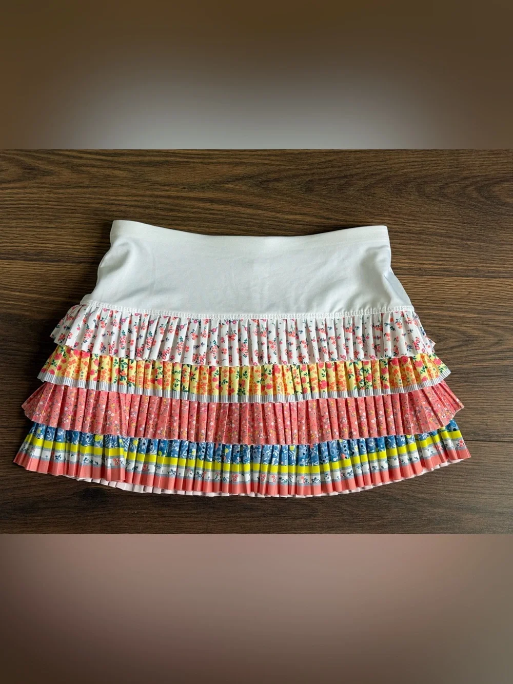 Lucky in Love Tiered Ruffle Tennis Golf Skort XS Floral Pleated